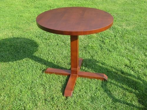 stół okrągły bukowy noga krzyżak drewniany