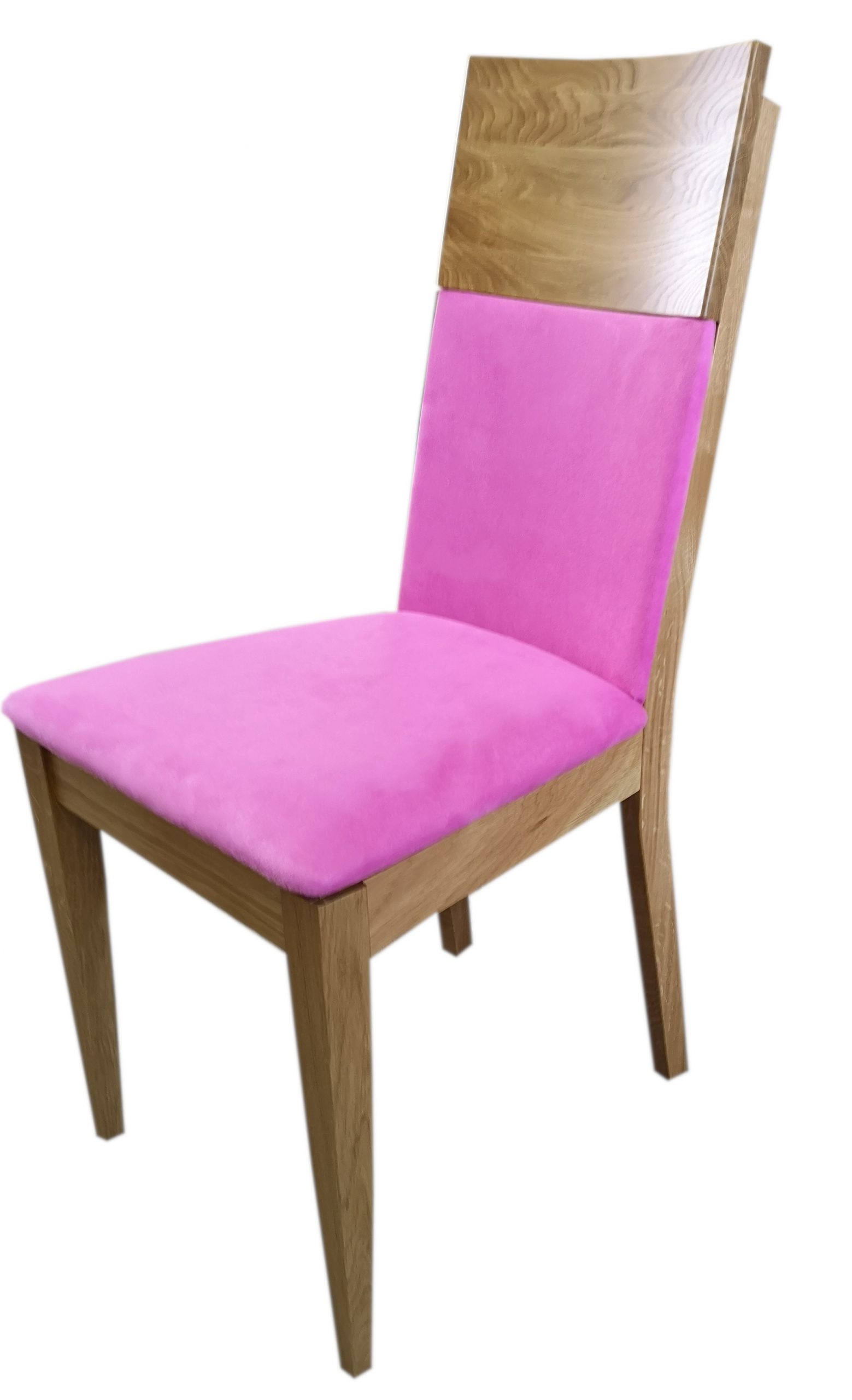 krzesło debowe różowe