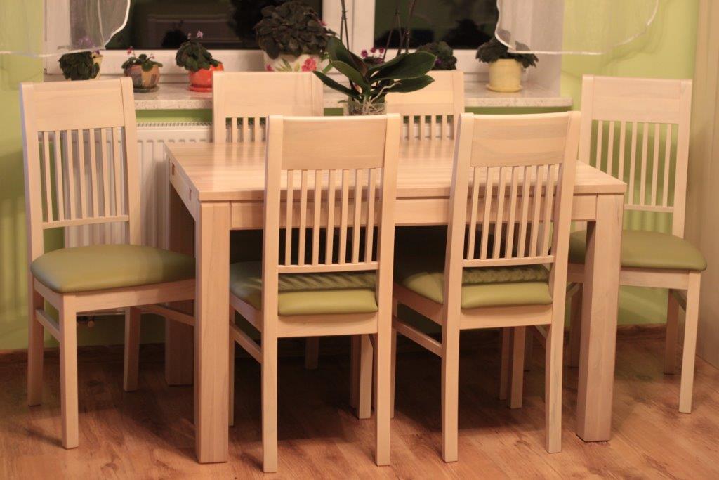 Meble bukowe stół + krzesła, meble do salonu