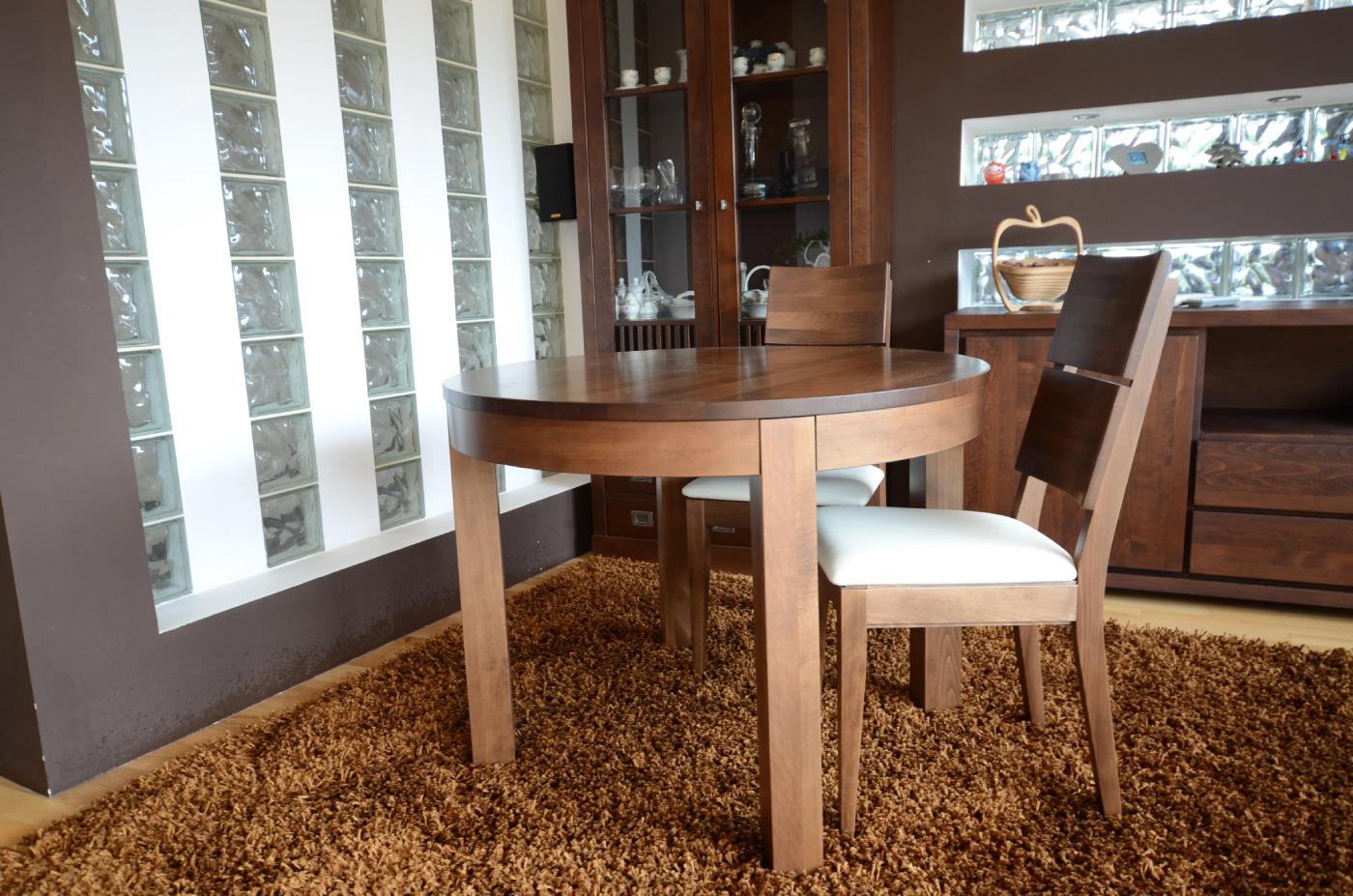 stół z litego drewna okrągły blat