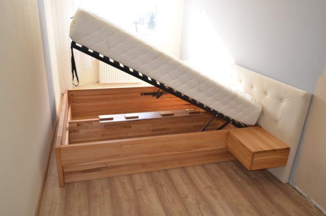 łóżko z pojemnikiem na pościel
