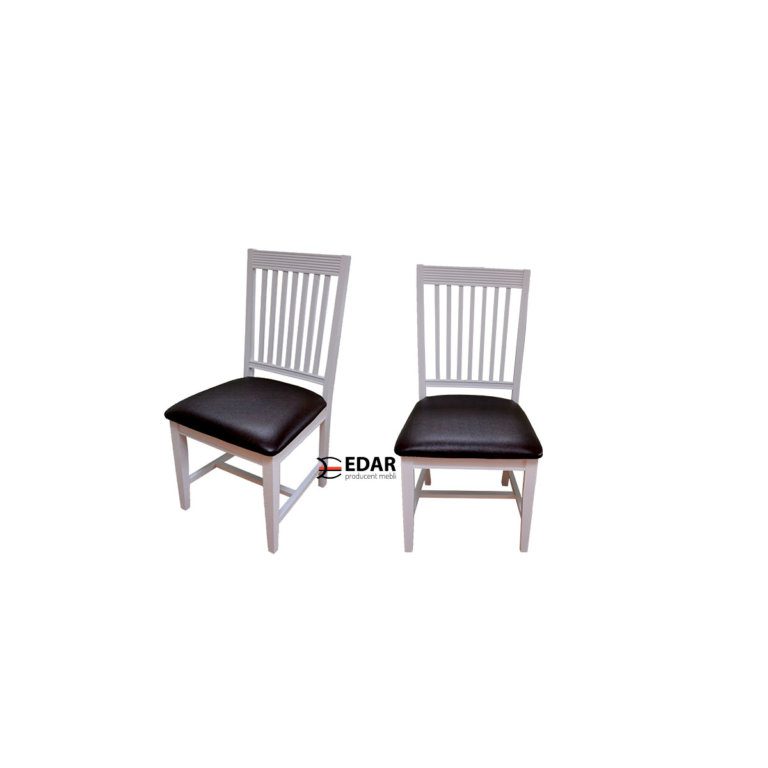 krzesła Winter w kolorze białym tapicerowane skórą